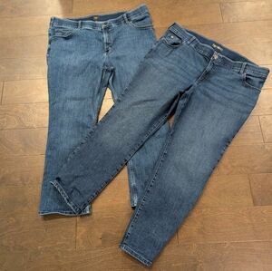 2 Pair Lee Straight Leg Jeans, 22 Petite